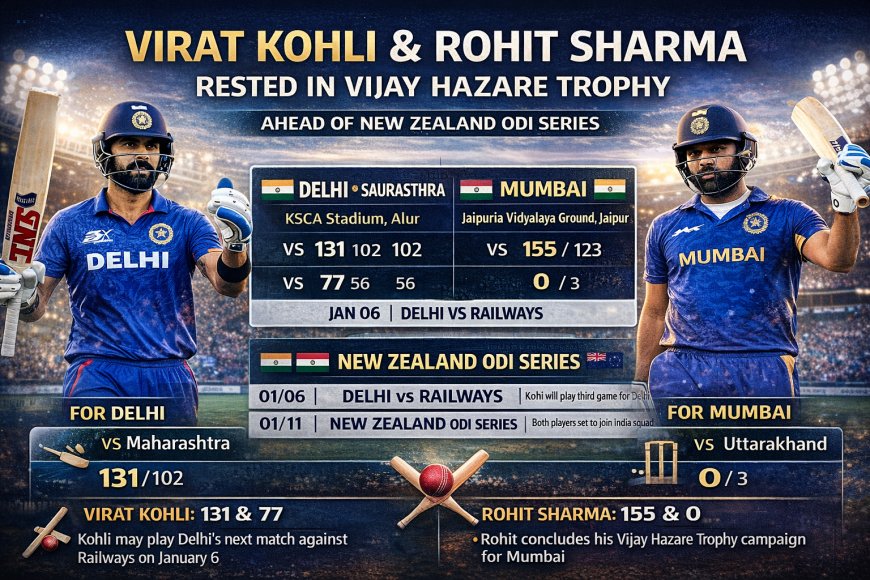 Virat Kohli and Rohit Sharma Rested in Third Round of Vijay Hazare Trophy