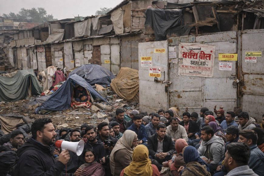 ओखला के अली गांव में 300 घर सील, पुनर्वास की मांग पर उतरे जावेद मलिक