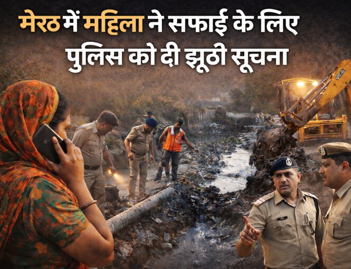 मेरठ महिला ने नाले की सफाई के लिए पुलिस को दी झूठी सूचना, 10 घंटे चला रेस्क्यू