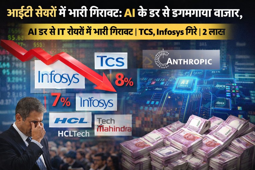 AI डर से IT शेयरों में भारी गिरावट | TCS, Infosys गिरे | 2 लाख करोड़ डूबे