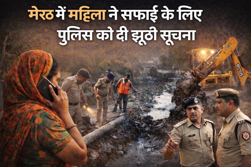 मेरठ महिला ने नाले की सफाई के लिए पुलिस को दी झूठी सूचना, 10 घंटे चला रेस्क्यू